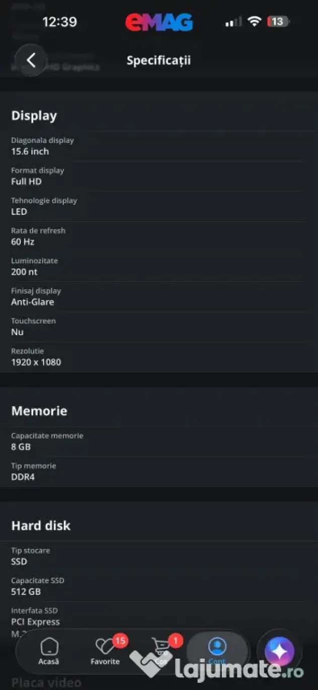 Laptop Asus A516KA-ca nou, cu incarcator si cutie-garantie pana in Noiembrie2026
