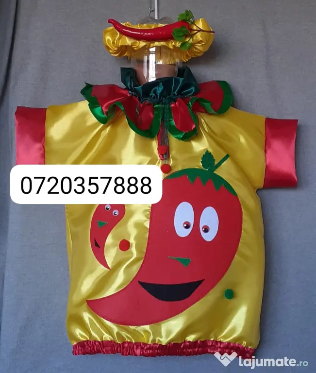 Costum Ardei kapia rosu pentru copii 8-9-10-11-12-13 ani ,165 RON