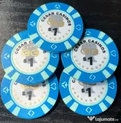 Set 5 Jetoane Cazino Vintage Cesar Casinos $1 – Memorabilia București anii 90 