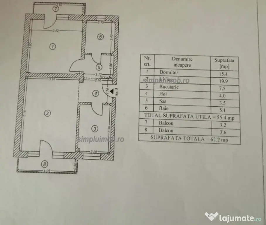 Apartament 2 camere Decomandat, 62 mp Titan - Bucuresti (Bucuresti-Ilfov)