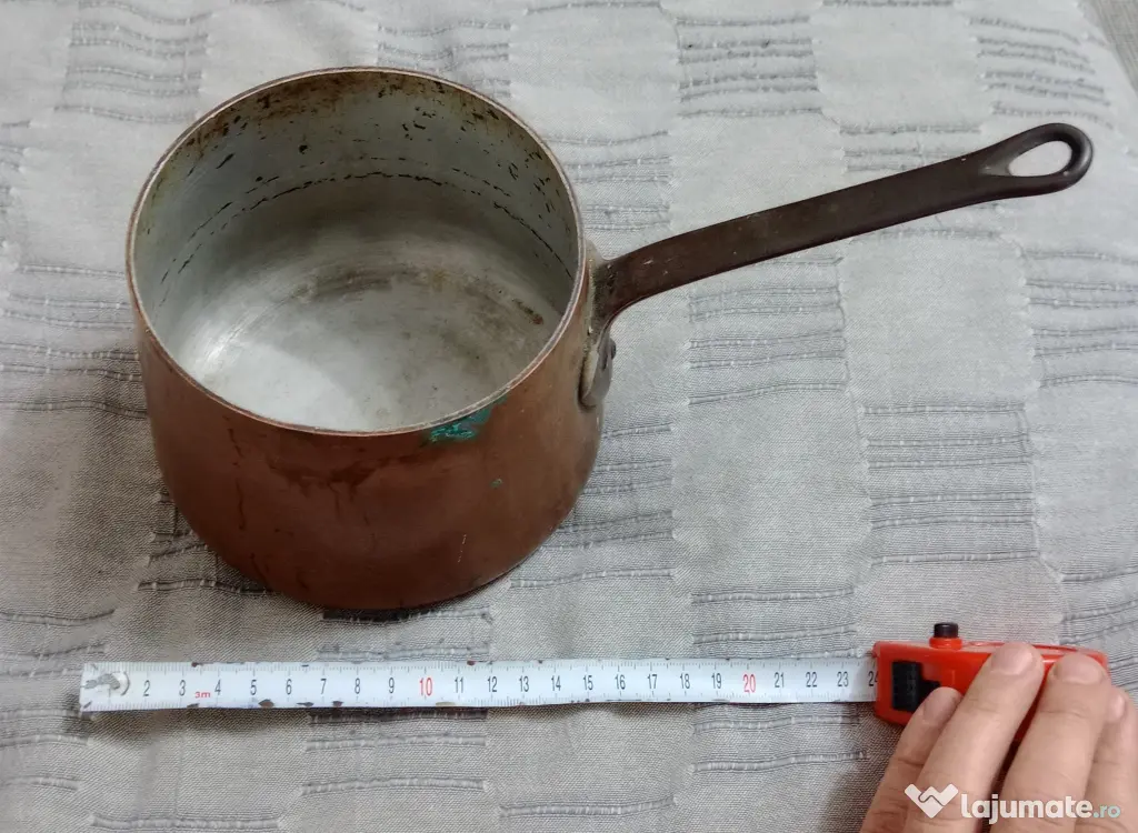 Cratita profesionala de cupru cositorit Tournus France 15 cm.