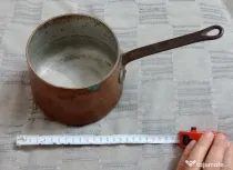 Cratita profesionala de cupru cositorit Tournus France 15 cm.