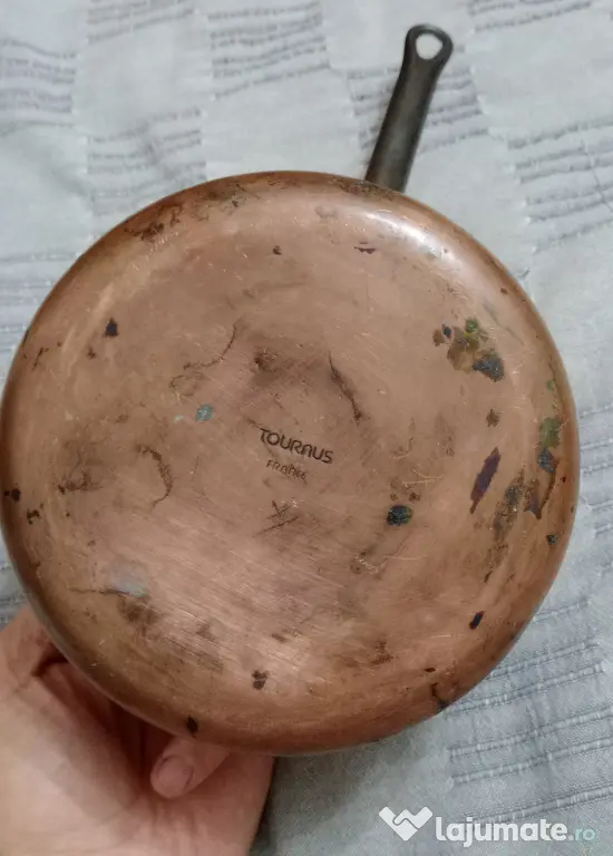 Cratita profesionala de cupru cositorit Tournus France 15 cm.