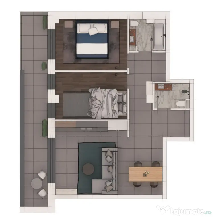 Apartament 3 camere 70,09, ansamblu NZEB, zona Terra - Floresti (Cluj)
