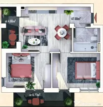 Apartament 3 camere, 52mp,. bloc nou, Sannicoara