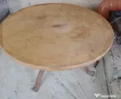 Masa de cafea rotunda blat lemn masiv 95 cm. diam 