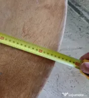 Masa de cafea rotunda blat lemn masiv 95 cm. diam 