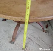 Masa de cafea rotunda blat lemn masiv 95 cm. diam 