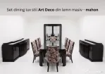 Set dining lux stil Art Deco din lemn masiv mahon - 14 piese de colectie