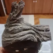 Masca sculptata in lemn masiv arta naiva romaneasca