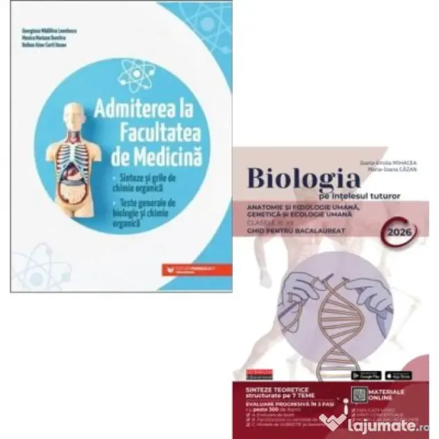 Pachet Teste generale de biologie si chimie organica si Biologie pe intelesul tuturor clasele 11-12 - Georgiana Madalina Leontescu, Maria Ioana Cazan