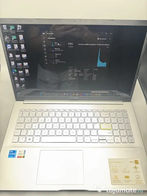 Asus VivoBook 15 K553E Mod: K553E Ram: 16GB Memorie: 512GB SSD Procesor: i5-1135G7 2.40GHz ID_843