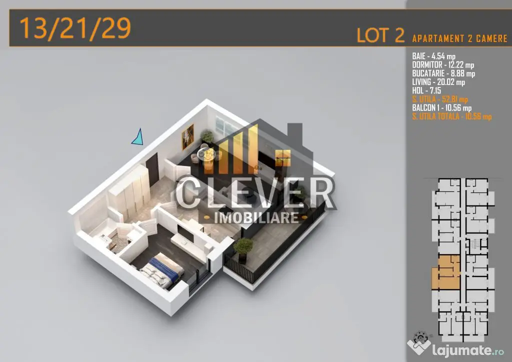 Ap 2 Camere | 63,41 mp Total | Balcon 10,56 mp | Comision 0% - Bucuresti (Bucuresti-Ilfov)