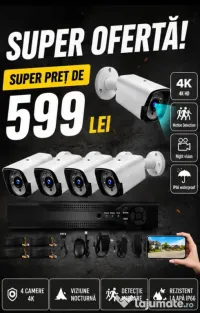Vindem si Montam Camere Supraveghere Video KIT Complet 4/8/12 CAMERE