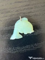 Pandativ Vintage Pește Crap (Koi) din Jad Translucid 2.86g