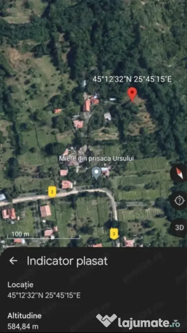 Teren intravilan 1600 mp Podu Cheii , 4 km de Baraj Paltinu