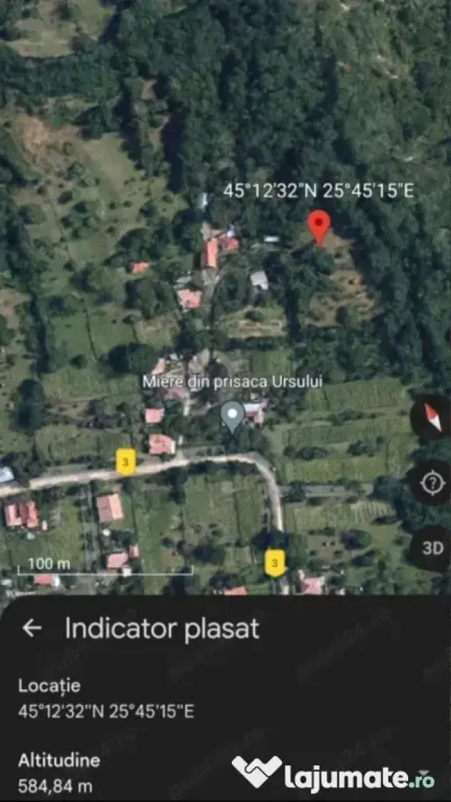 Teren intravilan 1600 mp Podu Cheii , 4 km de Baraj Paltinu