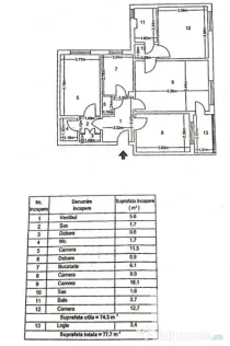 Apartament 4 camere, Bloc H, cărămidă, Policlinica Titan