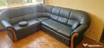 Colțar piele extensibil și fotoliu