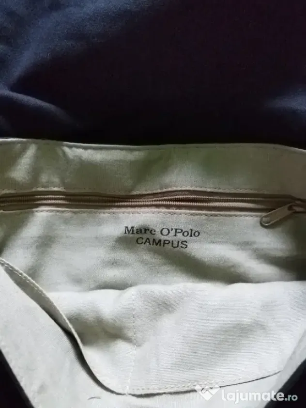 Geanta unisex, tip poștaș, neagra din material textil de la Marca'O Polo!