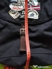 Geanta unisex, tip poștaș, neagra din material textil de la Marca'O Polo!