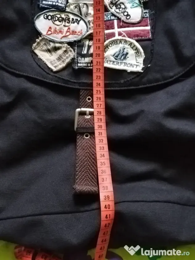 Geanta unisex, tip poștaș, neagra din material textil de la Marca'O Polo!