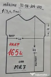 Costum Mar rosu pentru copii 3-4-5-6-7 ani 