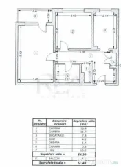 2 Camere, decomandat, 58,4 mp, bloc din 1980-Zona Lujerului 