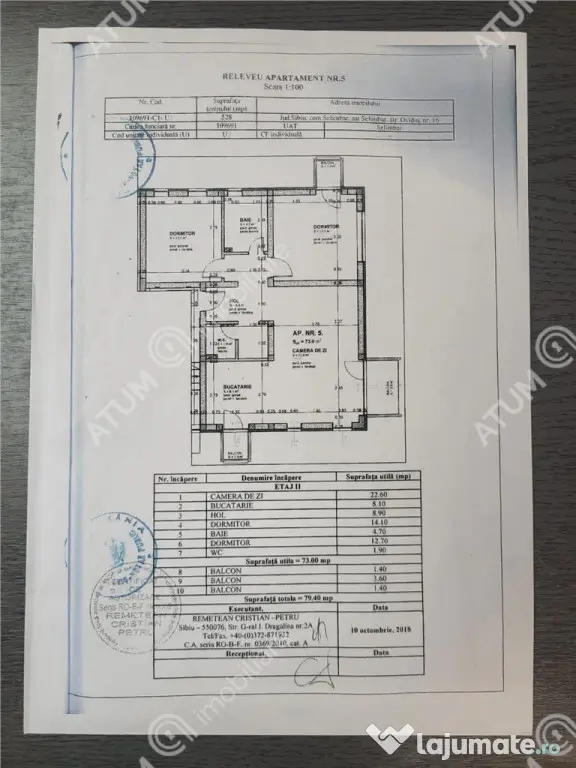 Apartament 3 camere 2 bai loc parcare zona Lidl Selimbar - Sibiu (Sibiu)