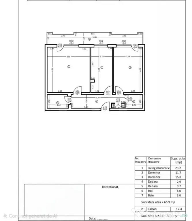 Apartament de 3 camere decomandat, Zona Ramada - Craiova (Dolj)