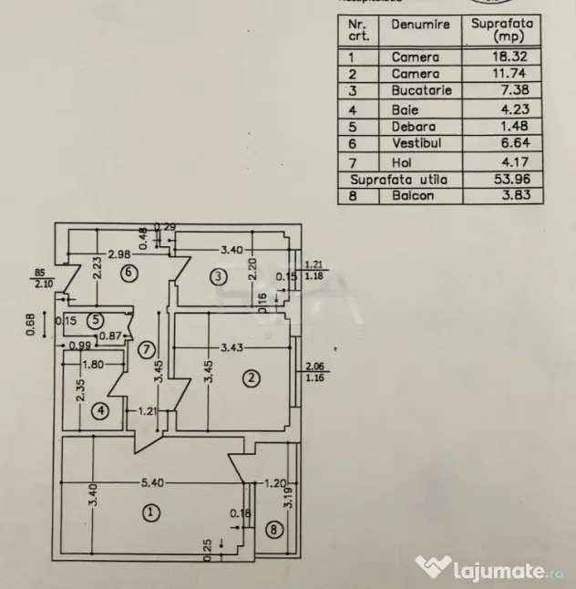 2 camere Ozana decomandat, et. 2, an 1979, 58 mp - Bucuresti (Bucuresti-Ilfov)
