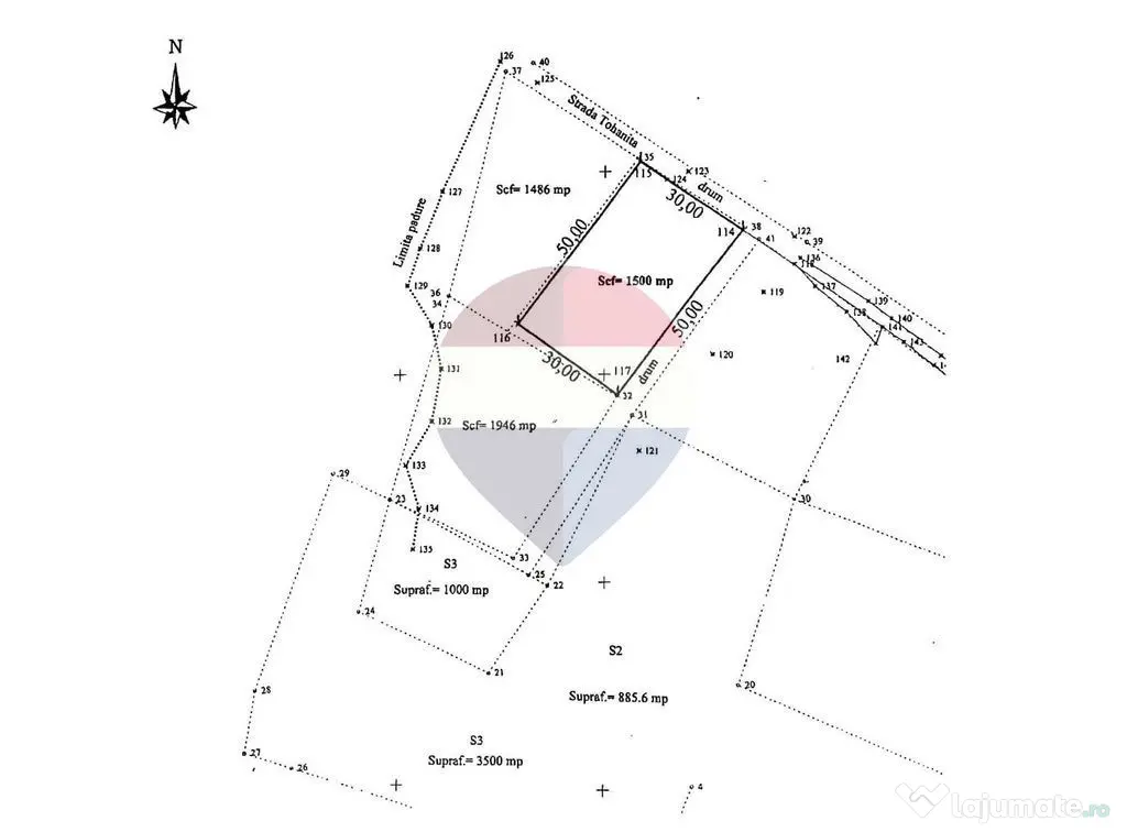 Teren 1,500mp Zarnesti zona Tohanita, priveliste deosebita, intre case - Zarnesti (Brasov)
