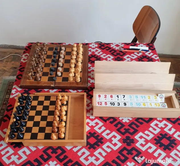 Jocuri Vintage -Șah, Table, Remi