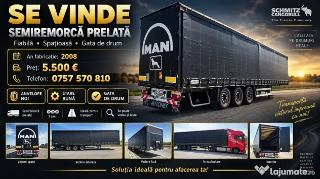 Se vand semiremorci Schmitz și Kögel