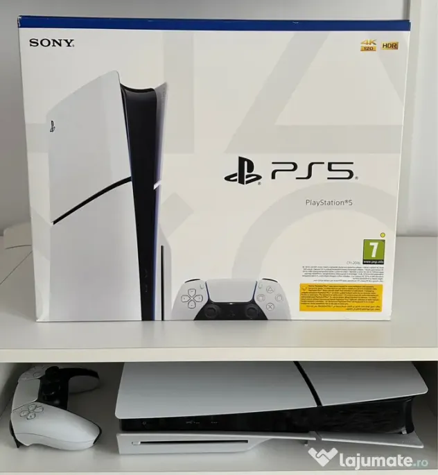 PS5 Slim 1TB Disc + Controller + 2 Jocuri | Stare Perfectă