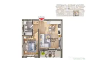 Apartament cu 2 camere finisat la cheie 51 mp zona Brana din