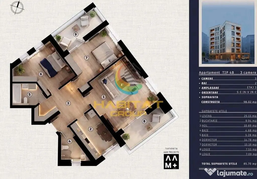 2 camere - Palatul Copiilor - NOU - Bucuresti (Bucuresti-Ilfov)