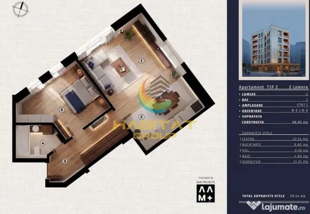 2 camere - Palatul Copiilor - NOU - Bucuresti (Bucuresti-Ilfov)