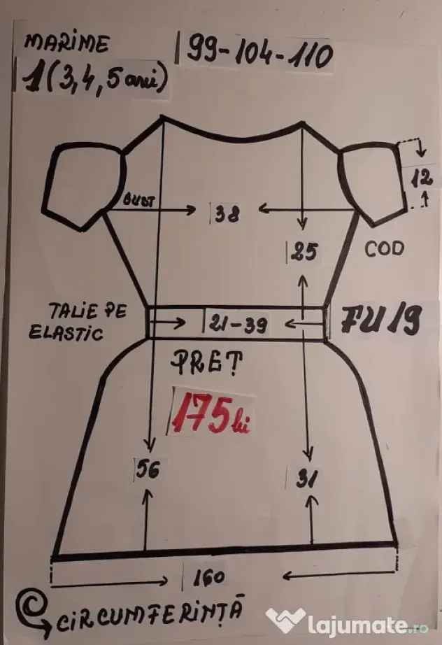 Rochita Furnica pentru copii 3-4 ani 175 ei