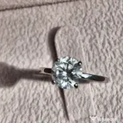 Inel solitaire aur alb 14K cu diamant natural 1,52 ct, certificat 