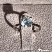 Inel solitaire aur alb 14K cu diamant natural 1,52 ct, certificat 