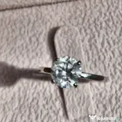 Inel solitaire aur alb 14K cu diamant natural 1,52 ct, certificat 