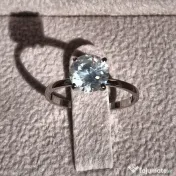 Inel solitaire aur alb 14K cu diamant natural 1,52 ct, certificat 
