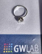 Inel solitaire aur alb 14K cu diamant natural 1,52 ct, certificat 