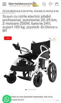 Scaun cu rotile electric pliabil