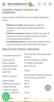 Scaun cu rotile electric pliabil 