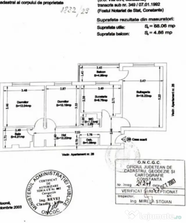 Apartament 3 camere decomandat zonă Casa de Cultura - Constanta (Constanta)