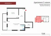 Apartament 2 camere, bloc nou, finisat la cheie, centrala termica individuala 