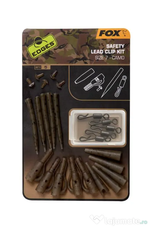 Kit Clipsuri Plumb Pierdut Fox Edges Camo Safety Lead Clip Kit Size 7 X5