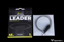 RidgeMonkey Spectre Fluorocarbon Leader with Uni Lead Clip, Silt Black